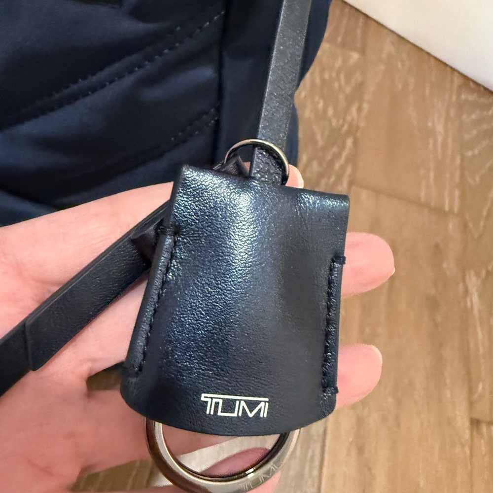 Tumi Navy Quilted Backpack with Gold Hardware - Picture 6 of 14